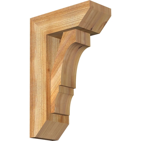 Ekena Millwork Balboa Slat Rough Sawn Bracket w/ Offset Brace, Western Red Cedar, 6"W x 14"D x 22"H BKT0604X14X22BOA06RWR - main